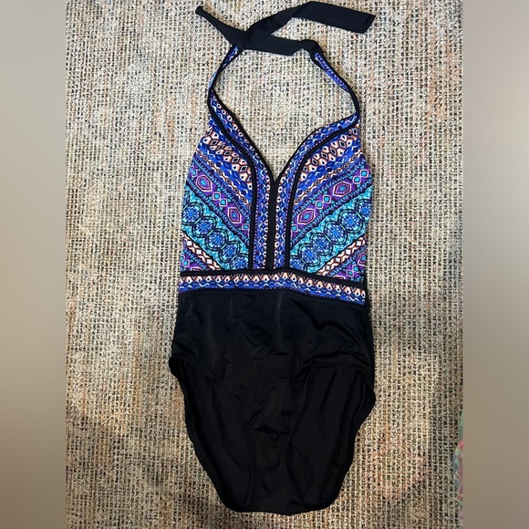 Aqua Green One Piece Swimsuit Size Large - Picture 1 of 3